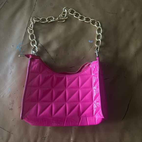 Handbags - Pink Quilted Chain Shoulder Bag